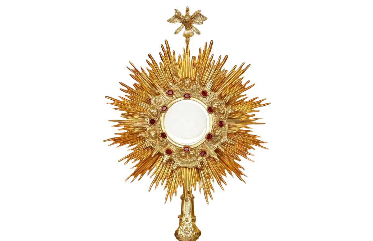 Custodia dorada con el Santísimo Sacramento